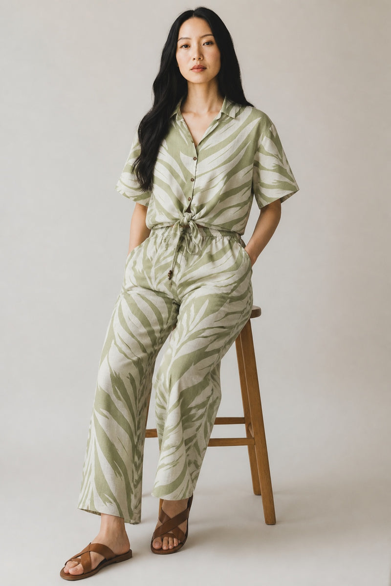 Printed Floral Linen Blend Co-rd Set