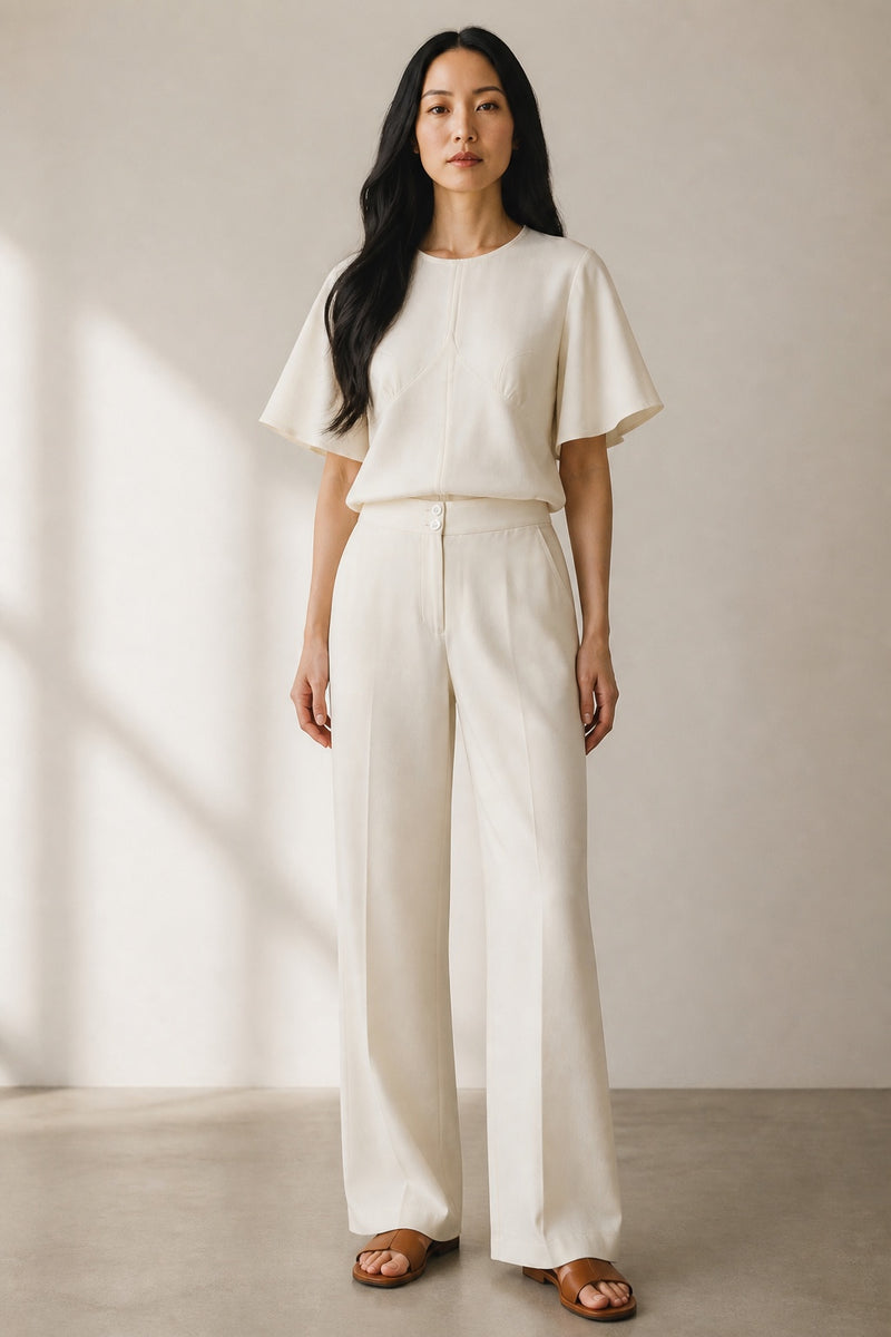 Off-White Viscose Co-rd Set